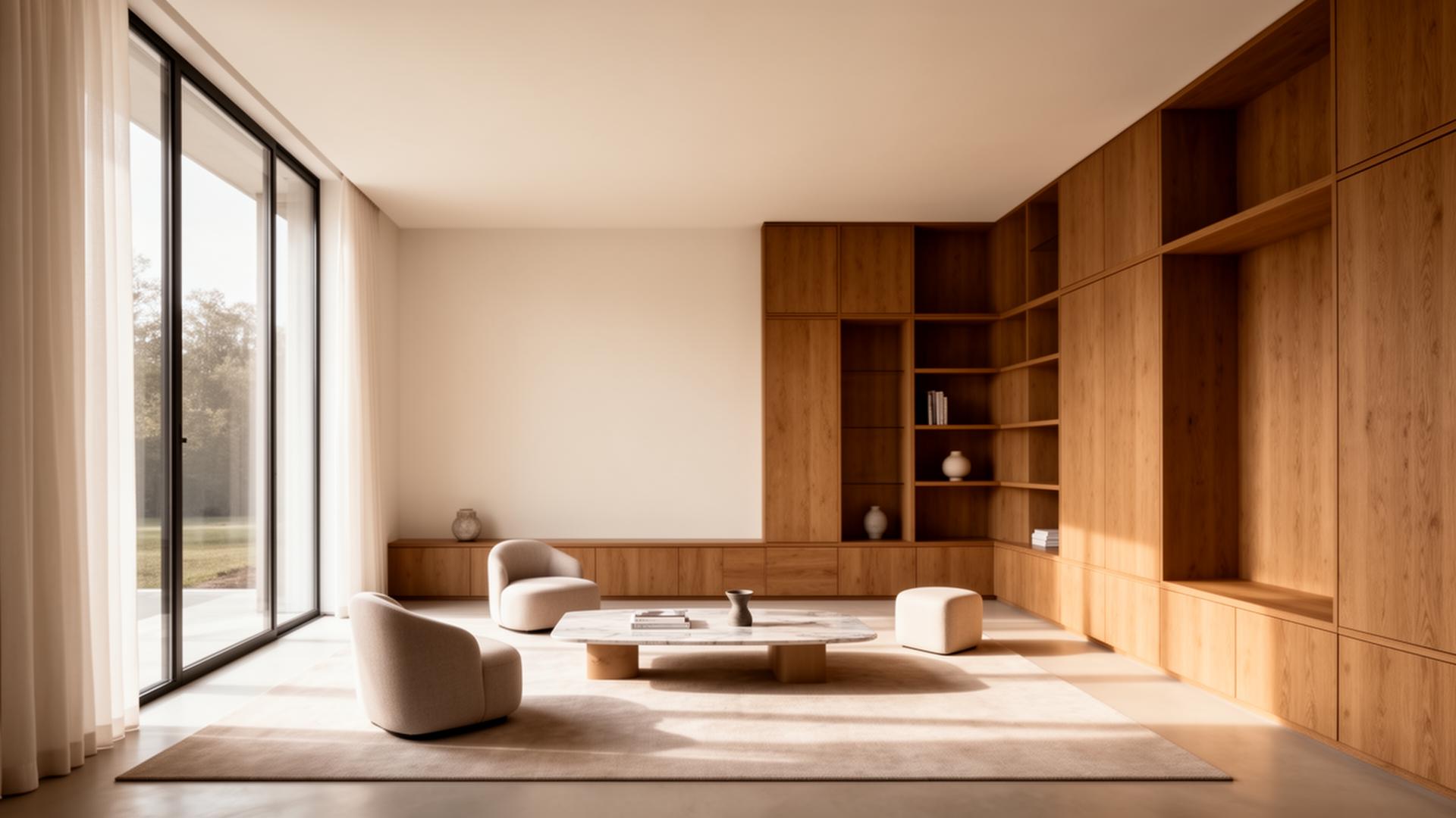 Ambiente residencial com marcenaria sob medida